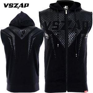 Mens Hoodies Sweatshirts Vszap Yaz Ceket Spor Fitness Kapüşonlu Kolsuz Dövüş MMA SlimFitting Hardigan Blade Battle Takım 230706