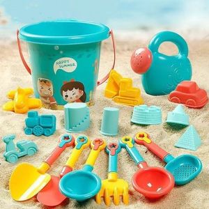 Giochi con la sabbia Divertimento con l'acqua 18PCS Giochi estivi da spiaggia per bambini Set di sabbia Gioco da spiaggia Giocattolo per bambini Secchi da spiaggia Pale Gadget con sabbia Strumenti per giochi d'acqua 230705