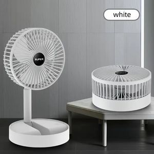 Stand Fan, 6 Inch Folding Portable Telescopic Floor USB Desk Fan With 2000mAh Rechargeable Battery,3 Speeds Super Quiet Adjustable Height And Head Great