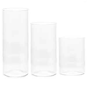 Candle Holders Glass Cup Clear Cover Cylinder Holder Pillar Candles Household Shades Tall