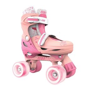 Inline Roller Skates Quad Adjustable Size 36 US One Pair Unisex Pink Peach 230706