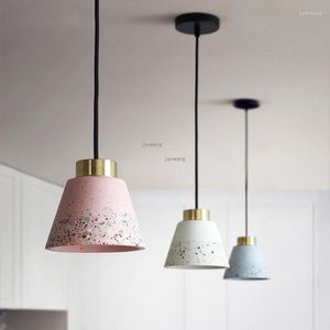 Ljuskronor Modern LED Ljuskrona Belysning Loft Creative Cement Pendellampa Ljus Vardagsrum Sovrum Hem Hängande Köksarmaturer