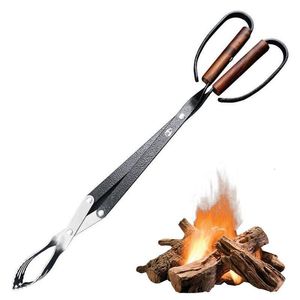 Griglie per barbecue Barbecue Clip per carbone Pinze per legna da ardere Log Grabber Camino Fuoco Attrezzo da cucina Accessori da campeggio all'aperto 230706