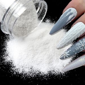 Nail Glitter 10ml Shiny Sugar Nail Glitter Pulver För Manikyr Flock Powder Nail Art Dekorationer Tröja Garn Vit Snö Godis Dust Powder 230705