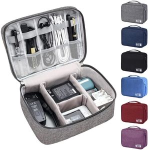 Pencil Cases Travel Portable Electronic Organizer Waterproof Data Line USB Charger Storage Bag With Handle Cable 230705