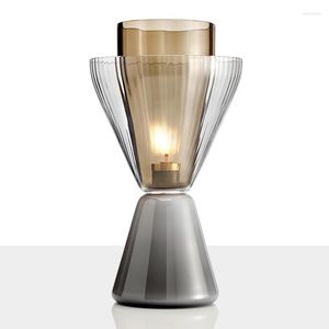 Table Lamps Post-modern Designer Light Marble Base Glass Shade For Living Room Bedroom Study Reading Led Decor Desk Lamp