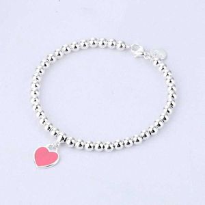 The Counter Quality Home Love Bracelet Frauen 925 Silber Email Gel Drop Blau Herzrosa Rotes Perlen Buddha Form mit Logo rrrj