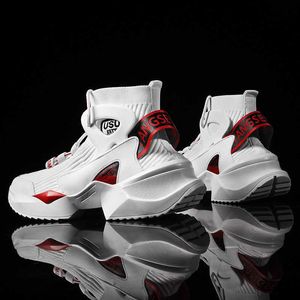 High Top Socks Shoes Men's Basketball Shoes Breathable Sneakers Womens Fashion Trainers Black White