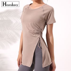 Yoga Outfits Yoga Sports Short-Sleeved Sexy Women's Quick-Drying Fitness Clothes Running Casual Slimming Tops Exercise T-Shirts GYM Wear 230705