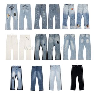 Mens Designer jeans European and American GD High Street Hole rock jeans Washed Pants