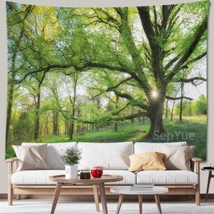 Wandteppiche, Kuppelkameras, Landschaft, Baum, Wald, Wandteppich, Wandbehang, Raumdekoration, Hippie-Boho, großer Stoff-Wandteppich, Schlafzimmer, ästhetische Stoffdecke