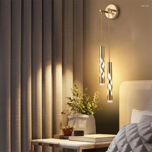 Wall Lamp Nordic Luxury Hanging Wire Lamps Bedroom Bedside Modern Living Room Corridor Aisle Study Light Model Lights
