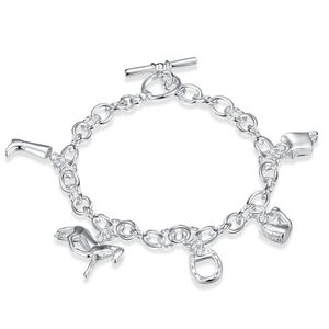 Horse shoe bracelet fashion exquisite charms bracelets pendant women simple models personalized birthday gift color silver bracelets