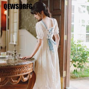 Casual Dresses Long Dress Women Sweet Simple Party Fall Floral Chic Ladies Vestidos Korean Fashion Daily Empire Preppy Femme Clothing A-line