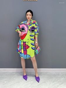Lässige Kleider SuperAen Sommer 2023 Koreanisches Farbblock-Reverskragenhemd Single Top Damenkleid