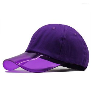 ボールキャップ 2023 ブランド綿 UV プラスチッククリアバイザー野球帽女性のためのスナップバック帽子透明つば骨