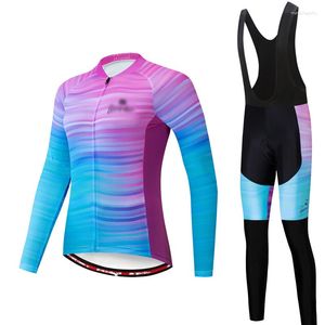 Completi da corsa Abbigliamento da ciclismo da donna Tuta Pantaloni a maniche lunghe Mountain Bike Strada Protezione solare Asciugatura rapida