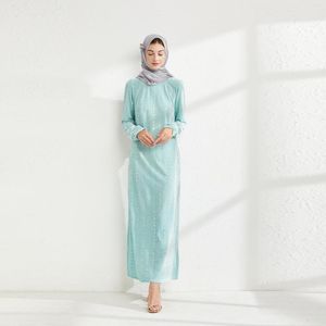 Abbigliamento etnico Robe Femme Musulmane Primavera Autunno Medio Oriente Velluto Ricamo elastico Perline Elegante abito musulmano Abaya di grandi dimensioni per