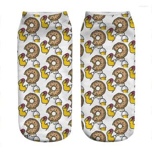 Women Socks Women's Kawaii Funny I Like Donuts Printed Woman Harajuku Happy Novelty Cute Girl Gift For