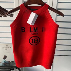 Knit Tee Fashion Blouse for Women Designer High Quality Sleeveless Round Neck Casual Knitwear Clothes Summer B Letter Top Shirts Vacation Movies Outdoor Sports