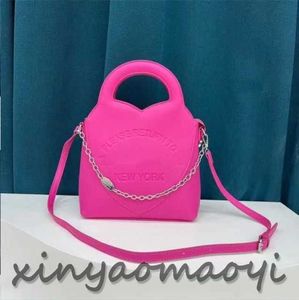 PU-läderhandväska Dammärke Designer Axelväska Lyxmode Tygväska märke Letter Tiffany New York Messenger Bag Mini handväska Rose powder