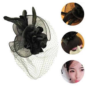 Bandanas 1pc Feartanater Свадебная винтажная чаепитие Prom Prom Prom Complay Hat Hair Clip Clip Veil Headciece