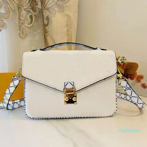 2023-Crossbody Messenger Bag Color Printing Top Handbags Women Shoulder Flap Purse Postman Gold Hardware Cadeado Lona Couro Alça Flor removível