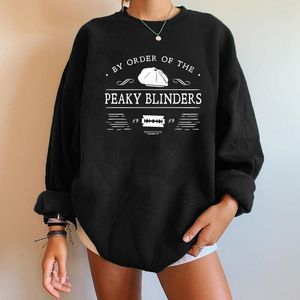 Moletons Femininos com Capuz Seeyoushy By Order of The y Blinders Moletom com Estampa de Letra Moletom Feminino Gola 0 Moletom Femme Casual Ombros Caídos Streetwear 230705