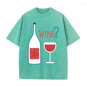 Magliette da uomo Bottiglie e bicchieri Is This Wine ? T-shirt girocollo moda maschile T-shirt estiva in cotone Hip Hop Streetwear T-shirt da uomo