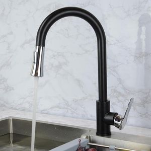 Miscelatore per rubinetti da cucina Colore nero nero Materiale in acciaio inossidabile Acqua fredda Due modalità su tubo da 60 cm