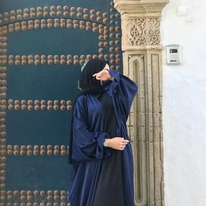 Ethnic Clothing Eid Open Abaya Dubai Muslim Hijab Dress Bubble Sleeve Summer Turkey Abayas For Women Islamic Kimono Femme Musulmane
