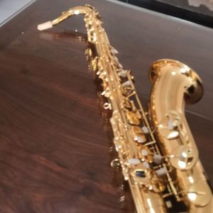 Professional TS-710 tenor Saxophone Bb tuning brass lacquered gold shell keys one to one carved pattern woodwind instrument with accessories