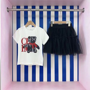 Jerseys Baby Girls Clothes Luxury Summer Fashion Kids Short sleeve T shirt Half skirt 2Pcs Suit Children s Clothing Girl Outfit Sets 230705