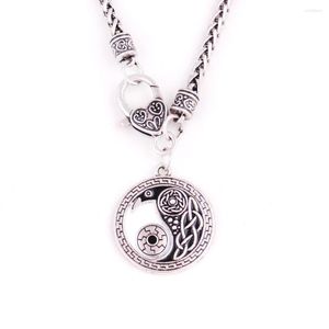 Pendant Necklaces Wheat Link Chain Necklace Yin And Yang Chinese Traditional Culture Black White Zinc Alloy Cool Provide Drop