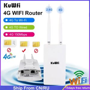 Routers KuWFi Waterproof Outdoor 4G WiFi Router 150Mbps CAT4 LTE 3G 4G SIM Card Modem for IP Camera Outside Coverage 230706