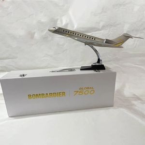 Diecast Model 1 72 Scale Bombardier Global 7500 Resin Simulation Aircraft Decoration Gift Display Collection For Children Adult 230705