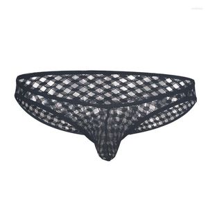 Underpants Men U Convex Pouch Brief Cockring Sheer See Through Sexy Underwear Thongs Panties Gay Wear Plus Size F10