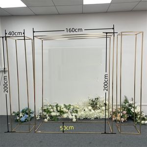 New Wedding Props Gold Plated Background Wedding arch Flower Decoration Iron Square Arch Screen Outdoor Display Frame