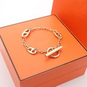 Minimalistyczna bransoletka geometryczny wzór bransoletka łańcuszkowa pozłacana bransoletka biżuteria rocznica wszechstronne bransoletki para kochanków łańcuszek deluxe designerskie bransoletki