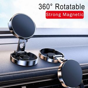 Universal Magnetische Auto Telefon Halter Faltbare Runde Air Vent Halterung Starker Magnet GPS Ständer Auto Mobile Unterstützung Für IPhone 14 13 Samsung