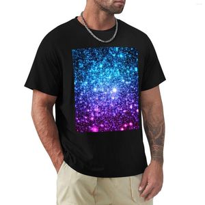 Erkek Polos Galaxy Sparkle Stars Turkuaz Mavi Mor Pembe T-Shirt Komik T Shirt Adam Erkek Egzersiz