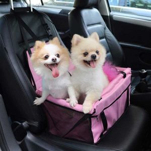 Pokrowiec na samochód dla zwierząt przenośny fotelik dla psa ze smyczą zabezpieczającą ClipOn solidna rura pcv rama oddychająca siatka dla małych średnich psów HKD230706