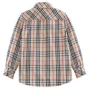Classic boys plaid shirts designer kids lapel long sleeve shirt children single breasted pocket casual lattice tops fall boy cloth231B