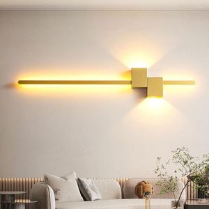 Vägglampa Creative Art Led Modern Enkel Lång Strip Light Indoor Sovrum Sängbord Vardagsrum Bakgrund Sconce