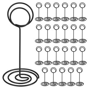 Pliki wizytówek 24-pakowy uchwyt na numer stołu klipy z imionami i nazwiskami ślubnymi obraz notatka Po stojak czarny 230705