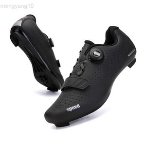 Unisex Breathable PU Cycling Shoes, Self-Locking MTB Flat Sneakers, Road Bike Shoes with Buckle Closure 36-44