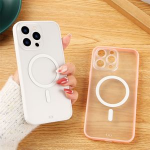 For MagSafe Magnetic Phone Case With Lens Film Dust Net For Iphone 13 12 14pro 11 14 Pro Max Skin PC Clear Hard Wireless Charging Cover Shockproof Anti Drop