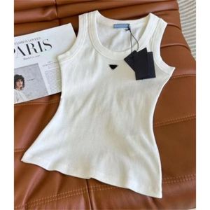 Women s Tanks Camis 68686 Women Black White Summer Elastic Fine Rib Knit Vest Versatile Top TankFashion Classic Luxury Designer 230705