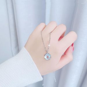 Pendant Necklaces Winoneday Silver Color Moonstone For Women Temperament Deer Antlers Clavicle Chain Luxury Jewelry Collares