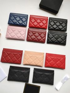 Women fashion Luxury C card holders classic pattern caviar quilted purse wholesale mini Multi-color small hardware wallet Designer Pebble leather wallets with box